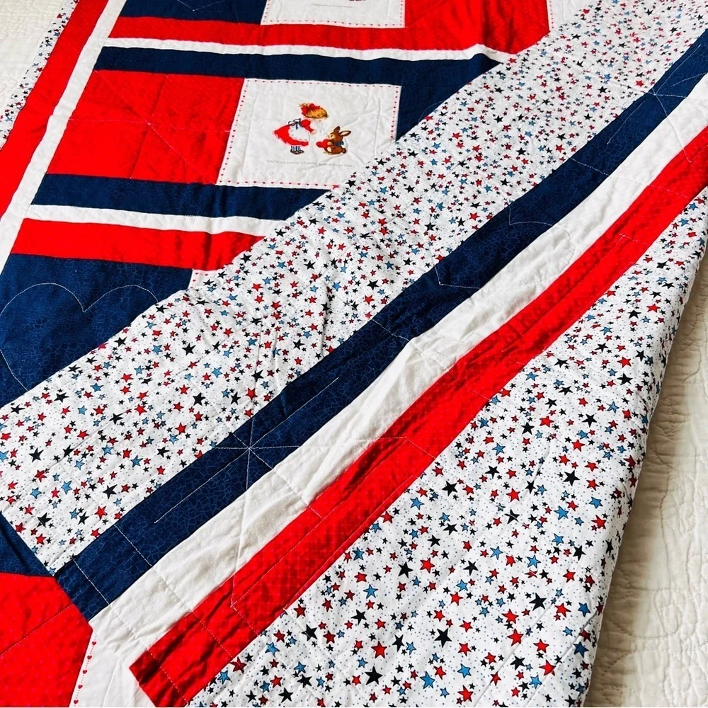 45”x62” Homemade Kids Cotton Quilt, Quilt Blanket.